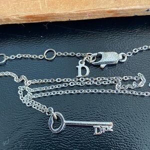 Dior Silver Key Pendant Necklace